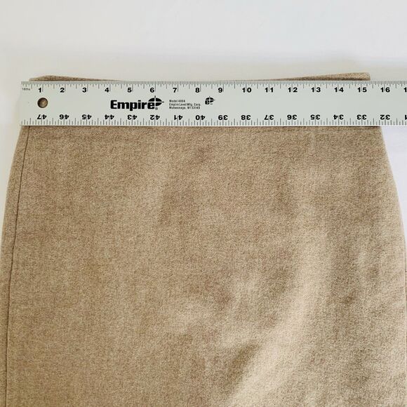 J Crew Skirt The Pencil Women 6 Oatmeal Tan Wool Preppy Office Career Work Twee - Picture 7 of 8